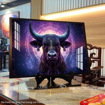 file tranh con giap treo tuong con trau suu 1245