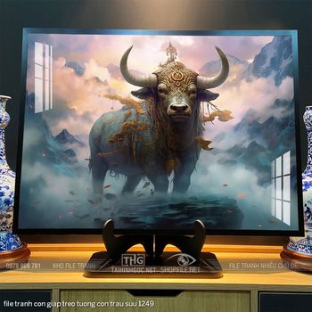 file tranh con giap treo tuong con trau suu 1249