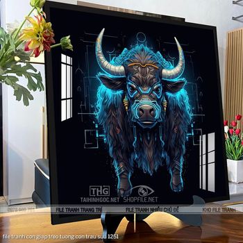 file tranh con giap treo tuong con trau suu 1251