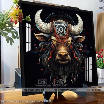 file tranh con giap treo tuong con trau suu 1252