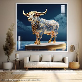 file tranh con giap treo tuong con trau suu 1255