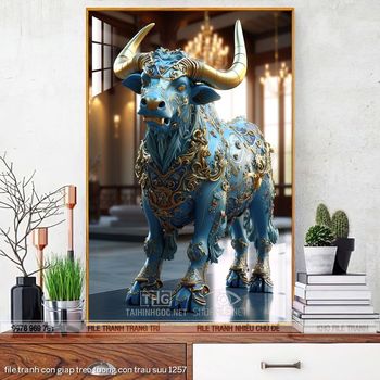 file tranh con giap treo tuong con trau suu 1257