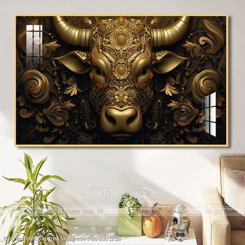 file tranh con giap treo tuong con trau suu 1258