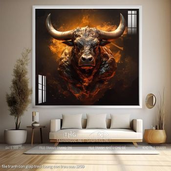 file tranh con giap treo tuong con trau suu 1259