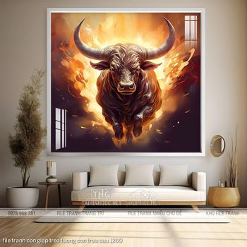 file tranh con giap treo tuong con trau suu 1260