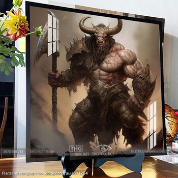 file tranh con giap treo tuong con trau suu 1264