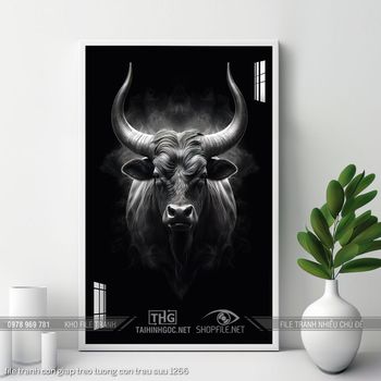 file tranh con giap treo tuong con trau suu 1266