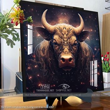 file tranh con giap treo tuong con trau suu 1267