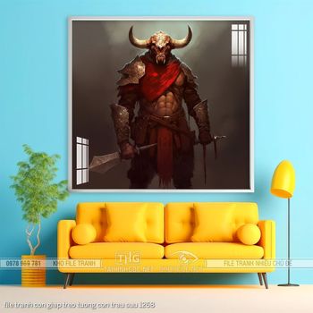 file tranh con giap treo tuong con trau suu 1268