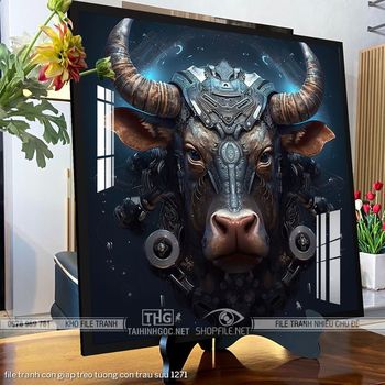 file tranh con giap treo tuong con trau suu 1271