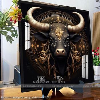 file tranh con giap treo tuong con trau suu 1272