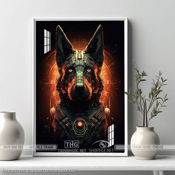 file tranh con giap tuat con cho decor 007