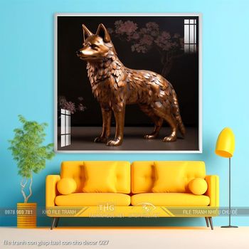 file tranh con giap tuat con cho decor 027