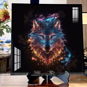 file tranh con giap tuat con cho decor 037