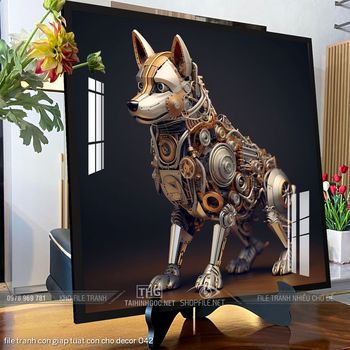 file tranh con giap tuat con cho decor 042