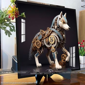 file tranh con giap tuat con cho decor 048