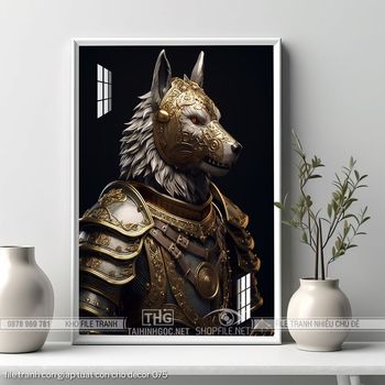 file tranh con giap tuat con cho decor 075