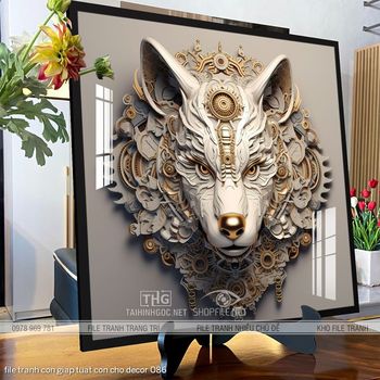 file tranh con giap tuat con cho decor 086