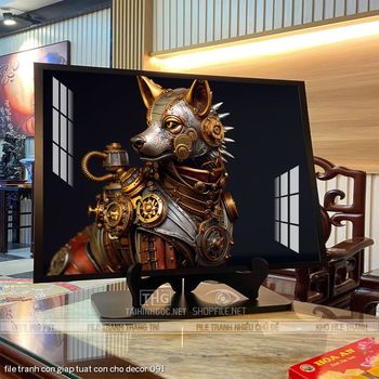 file tranh con giap tuat con cho decor 091