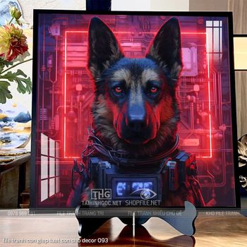 file tranh con giap tuat con cho decor 093