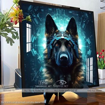 file tranh con giap tuat con cho decor 094