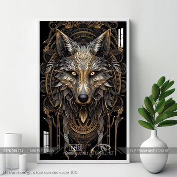 file tranh con giap tuat con cho decor 100