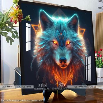 file tranh con giap tuat con cho decor 102