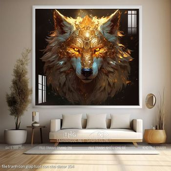 file tranh con giap tuat con cho decor 104