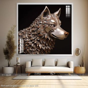 file tranh con giap tuat con cho decor 105