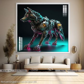 file tranh con giap tuat con cho decor 106