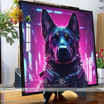 file tranh con giap tuat con cho decor 108