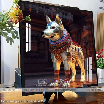 file tranh con giap tuat con cho decor 109