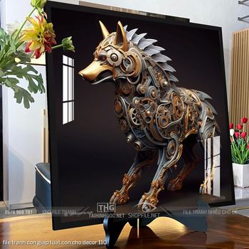 file tranh con giap tuat con cho decor 110