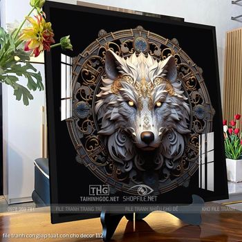 file tranh con giap tuat con cho decor 112