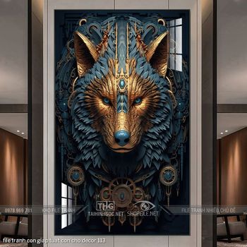 file tranh con giap tuat con cho decor 113