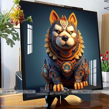 file tranh con giap tuat con cho decor 114