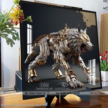 file tranh con giap tuat con cho decor 115