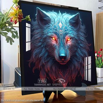 file tranh con giap tuat con cho decor 117