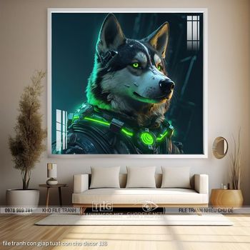 file tranh con giap tuat con cho decor 118