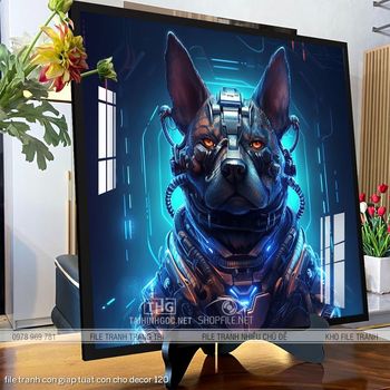 file tranh con giap tuat con cho decor 120