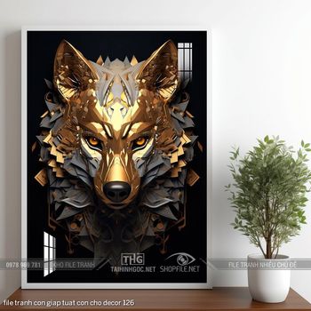 file tranh con giap tuat con cho decor 126