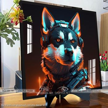 file tranh con giap tuat con cho decor 127