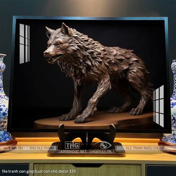 file tranh con giap tuat con cho decor 133