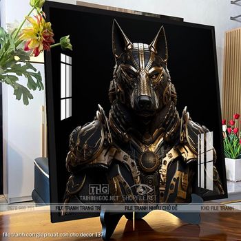 file tranh con giap tuat con cho decor 137