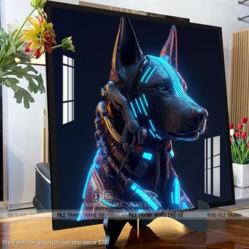 file tranh con giap tuat con cho decor 138