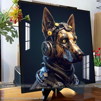 file tranh con giap tuat con cho decor 139