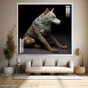 file tranh con giap tuat con cho decor 140