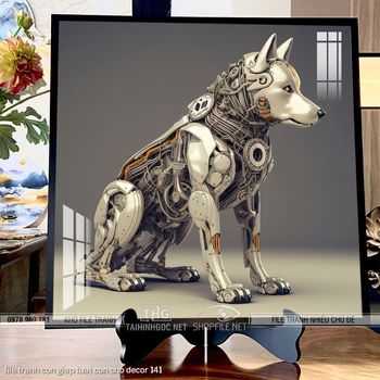 file tranh con giap tuat con cho decor 141