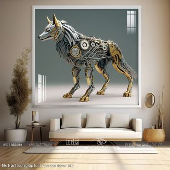 file tranh con giap tuat con cho decor 142