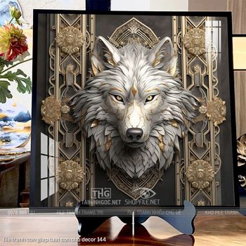 file tranh con giap tuat con cho decor 144